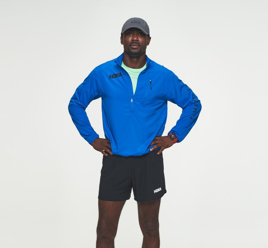 Hoka One One Mens Jackets - Wind-Resistant - Blue - BPLT53492